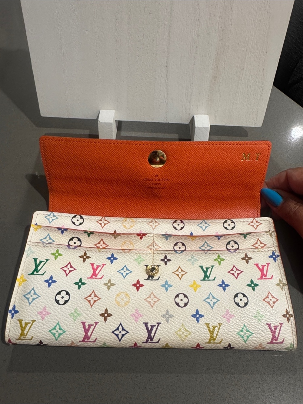 Louis Vuitton Authentic Monogram Takashi Murakami Multicolor Monogram Wallet. - Picture 7 of 15